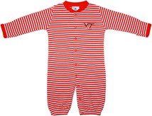 Virginia Tech Hokies Striped Convertible Gown (Snaps into Romper)