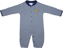 West Virginia Mountaineers Striped Convertible Gown (Snaps into Romper)