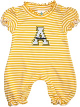 Appalachian State Mountaineers Striped Puff Sleeve Romper