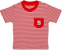 NC State Wolfpack Short Sleeve Striped Pocket Tee