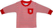 NC State Wolfpack Long Sleeve Striped Pocket Tee